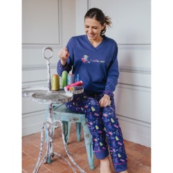 Pyjama Bleu Bobines – Rose Pomme