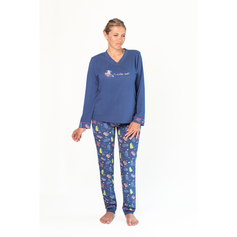 Pyjama Bleu Bobines – Rose Pomme