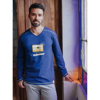 Pyjama homme bleu "Se faire embobiner" – Rose Pomme