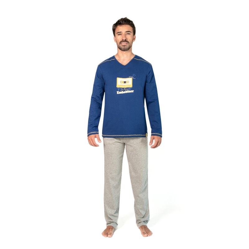 Pyjama homme bleu "Se faire embobiner" – Rose Pomme