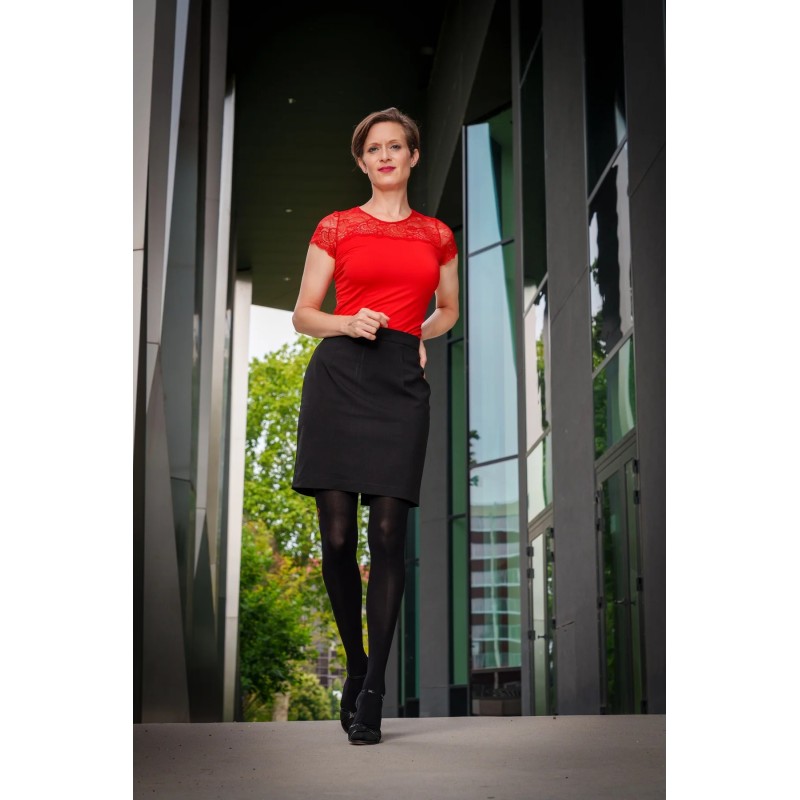 Body Hortensia dentelle noir ou rouge - Félicià Intima