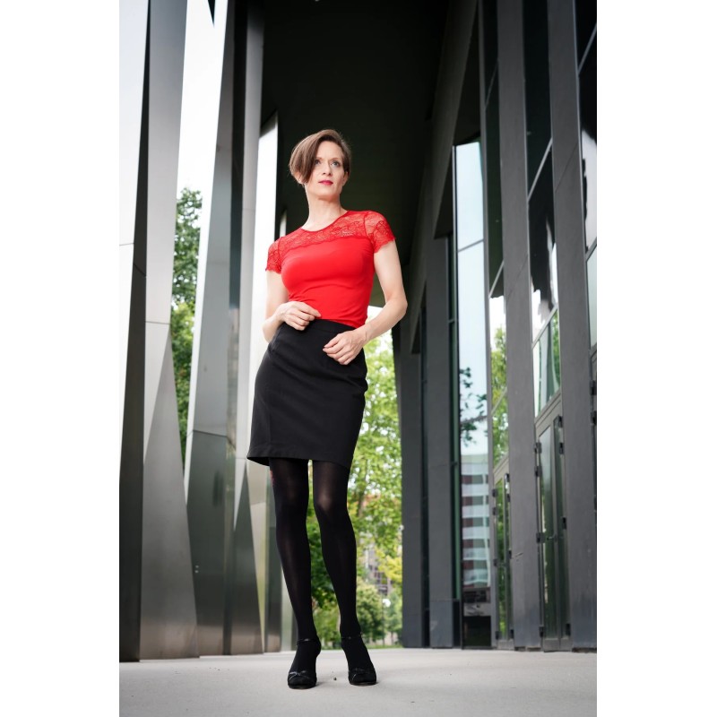 Body Hortensia dentelle noir ou rouge - Félicià Intima