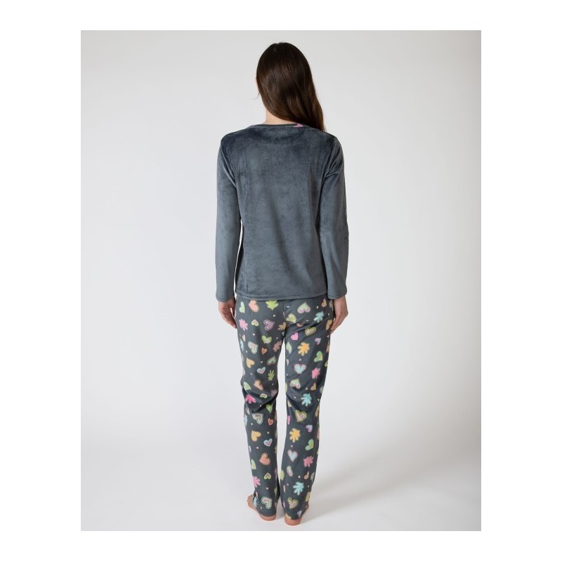 Pyjama long micropolaire gris foncé – Massana