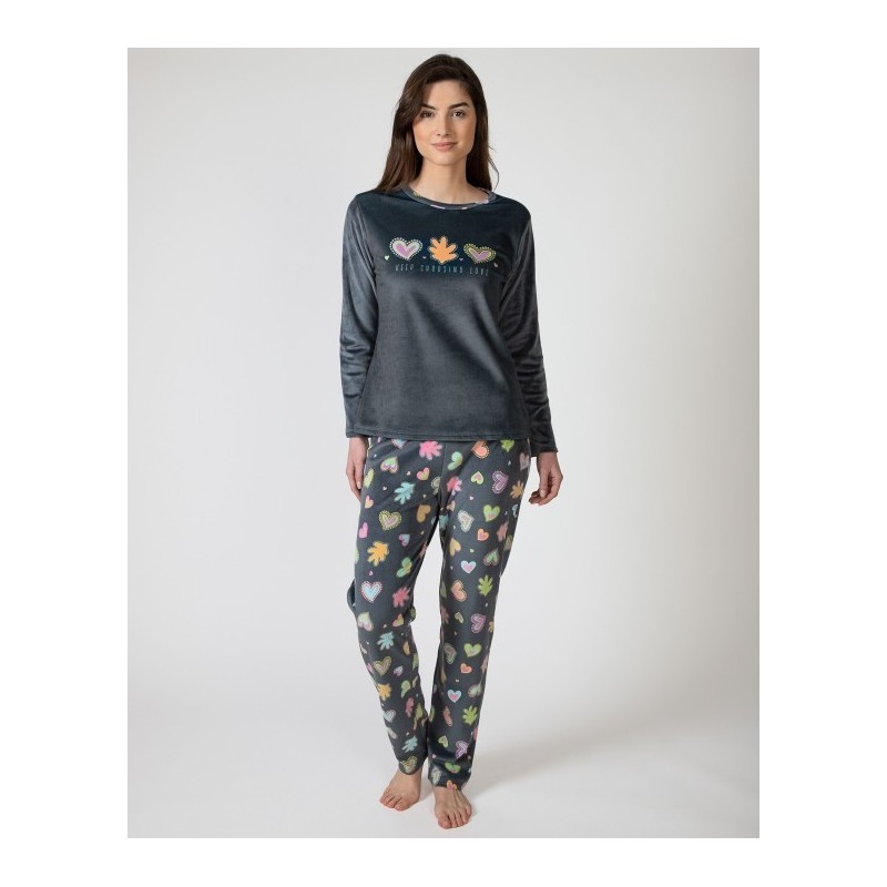 Pyjama long micropolaire gris foncé – Massana Pyjama long micropolaire gris foncé – Massana