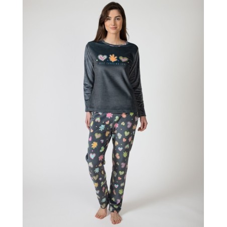Pyjama long micropolaire gris foncé – Massana