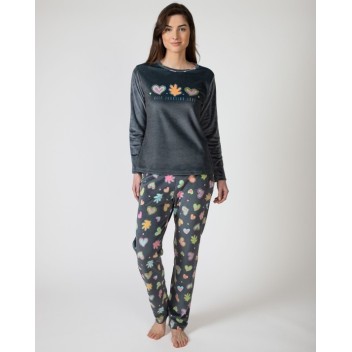 Pyjama long en micropolaire gris foncé – Massana