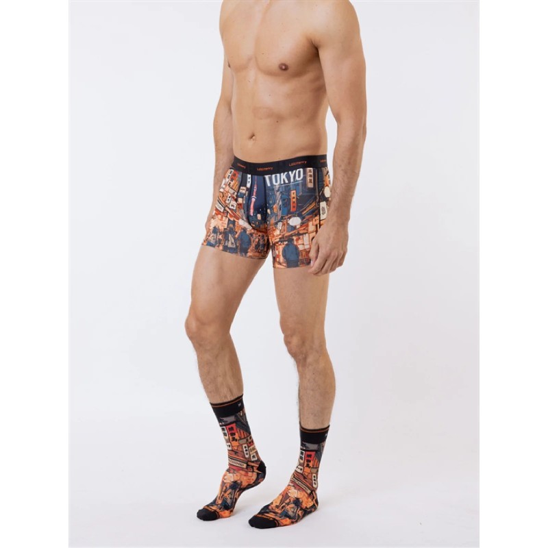 Chaussettes motif Tokyo noir – Loïc Henry