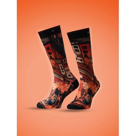 Chaussettes motif Tokyo noir – Loïc Henry