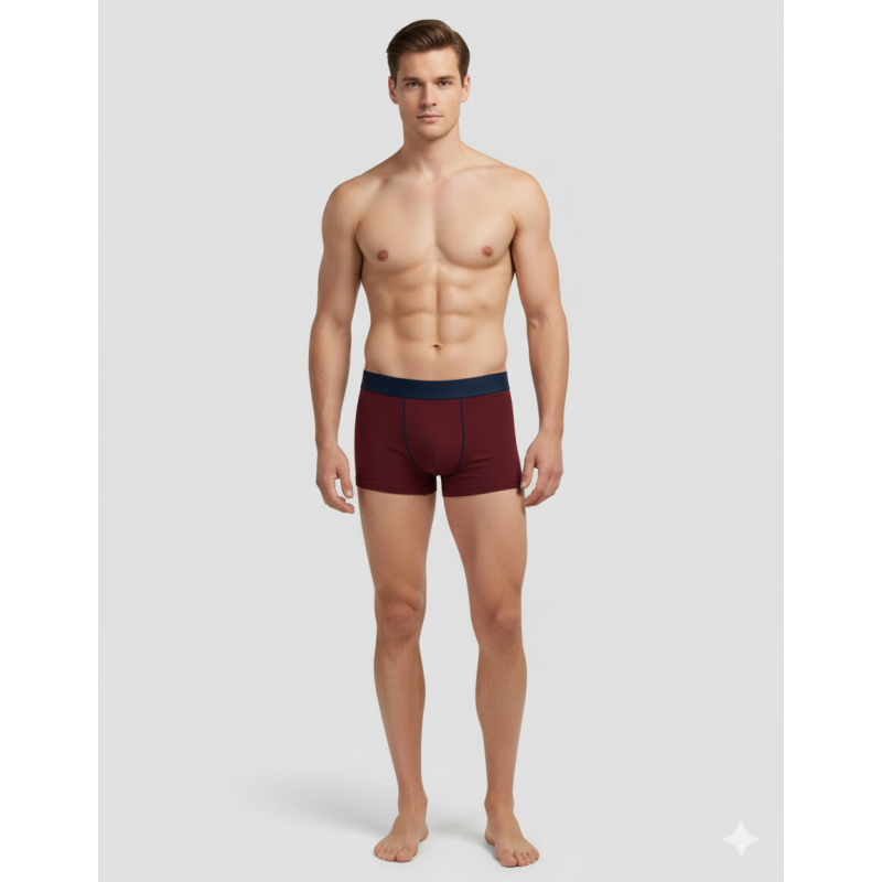 Boxer homme coton bordeaux – DOT76 Red Wine