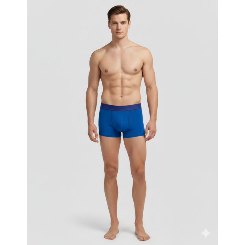 Boxer homme coton bio bleu royal