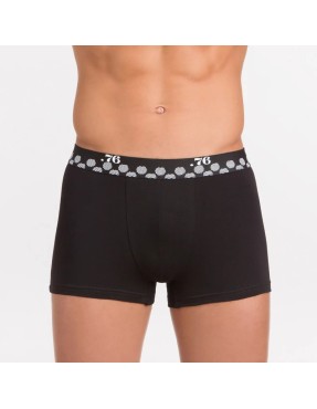 Boxer homme noir et blanc coton bio stretch – imprimé pois