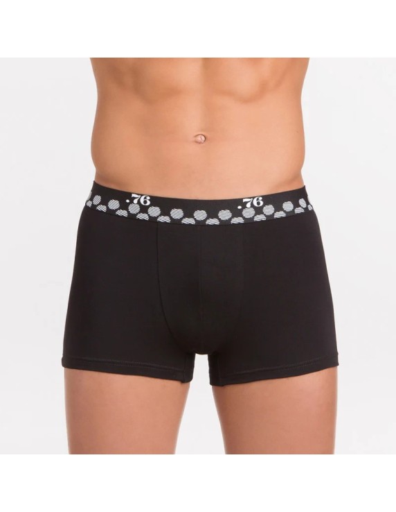 Boxer homme noir et blanc coton bio stretch – imprimé pois Boxer homme noir et blanc coton bio stretch – imprimé pois