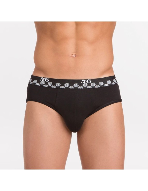 Slip homme B&W coton bio imprimé noir et blanc