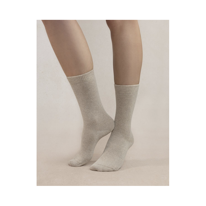 Chaussettes cachemire unies – Femme – Bleuforêt