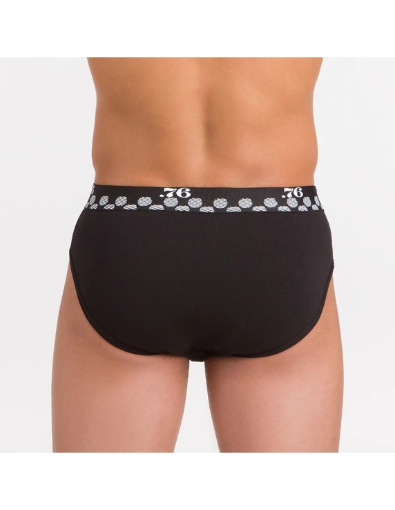 Slip homme B&W coton bio imprimé noir et blanc