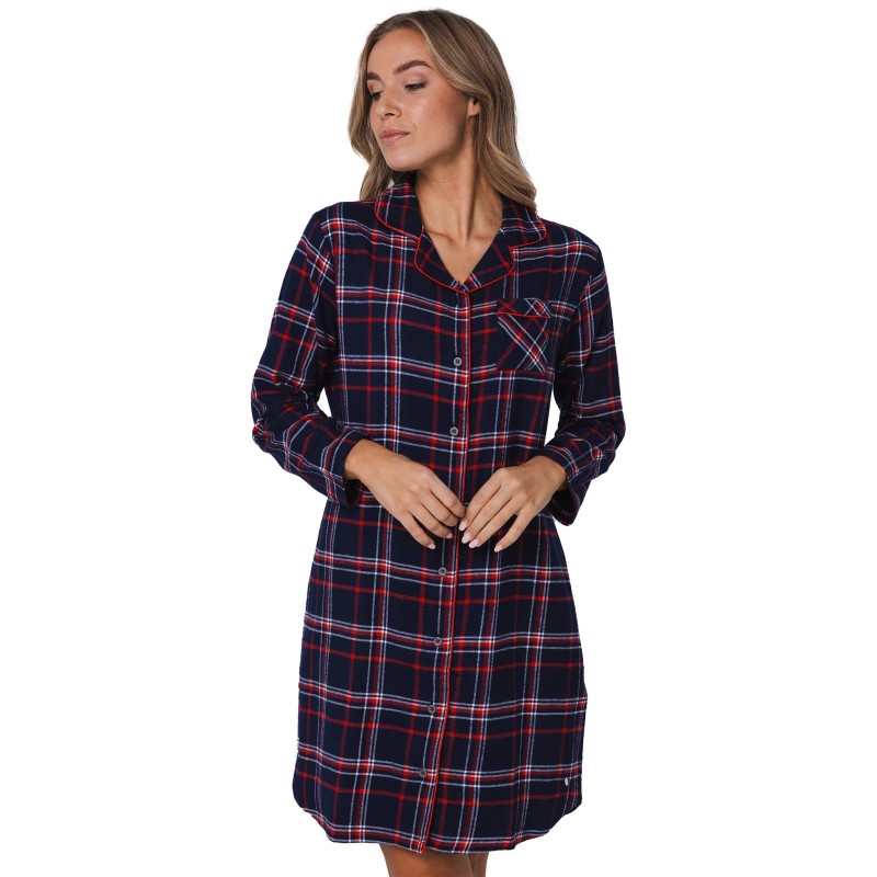 Liquette / chemise de nuit Aspen Ski – Bleu à carreaux – Rebelle