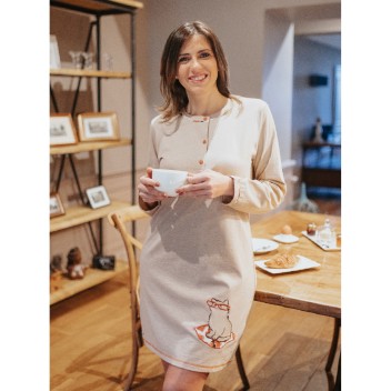 Liquette Féline Chat Beige  - Rose Pomme