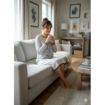 Liquette grise imprimé "La vie est belle" – Pastunette