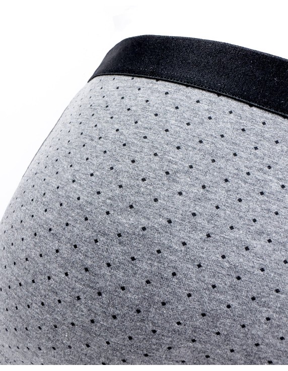 Boxer homme pois coton bio imprimé noir et blanc