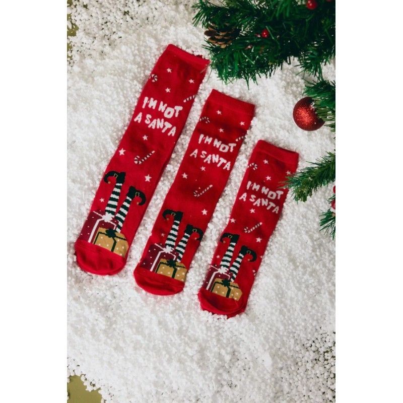 LOT 2 CHAUSSETTES NOËL ROUGES HOMMES
