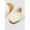 Chaussons maison effet daim camel
