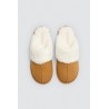 Chaussons maison effet daim camel