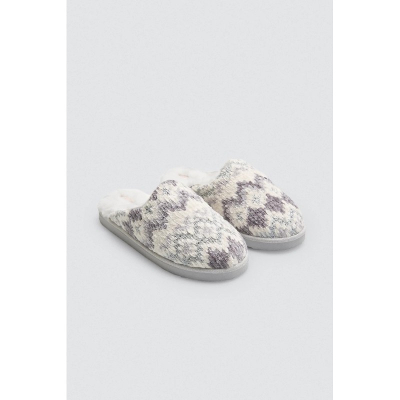 CHAUSSONS GRIS-ROSE