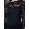 T-shirt manches longues Margot Barchetta noir laine-soie