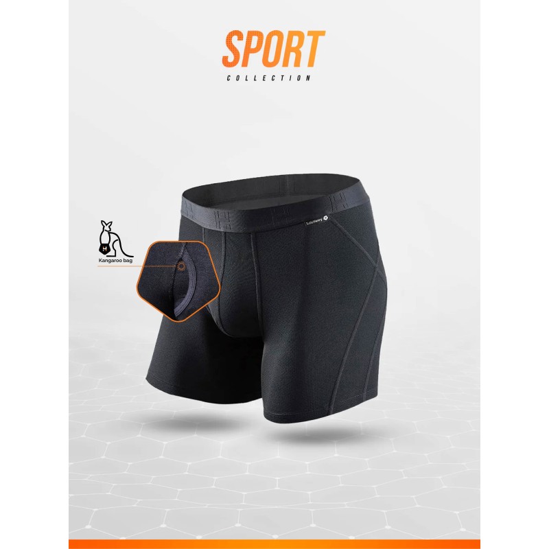 Boxer Sport Loïc Henry ALL BLACK - Poche Kangourou Polyamide Performance