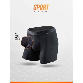 Boxer Sport Loïc Henry ALL BLACK - Poche Kangourou Polyamide Performance