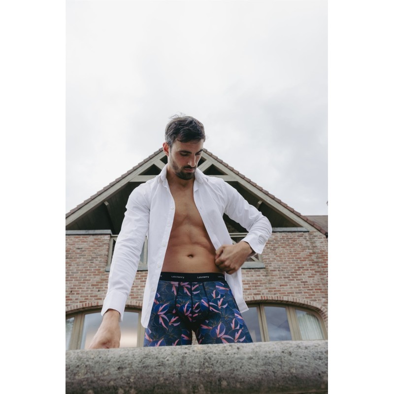 Boxer Loïc Henry DARKNESS FLOWERS - Microfibre Floral Noir Multicolore