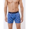 Boxer Loïc Henry PINS - Modal Coton Imprimé Sapins Bleu Nature