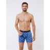 Boxer Loïc Henry PINS - Modal Coton Imprimé Sapins Bleu Nature