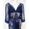 Kimono en dentelle bleu nuit Agatea Night – Élégance sensuelle et raffinée