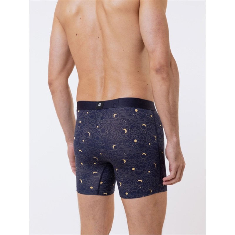 Boxer Loïc Henry MOONLIGHT - Lyocell Coton Voûte Céleste Étoilée Bleu