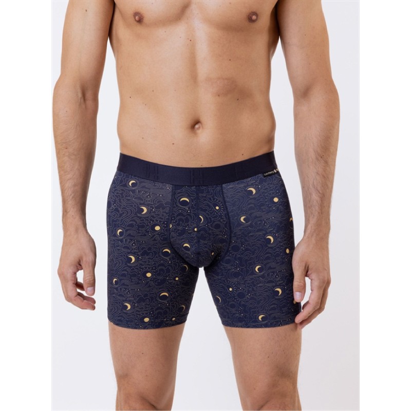 Boxer Loïc Henry MOONLIGHT - Lyocell Coton Voûte Céleste Étoilée Bleu