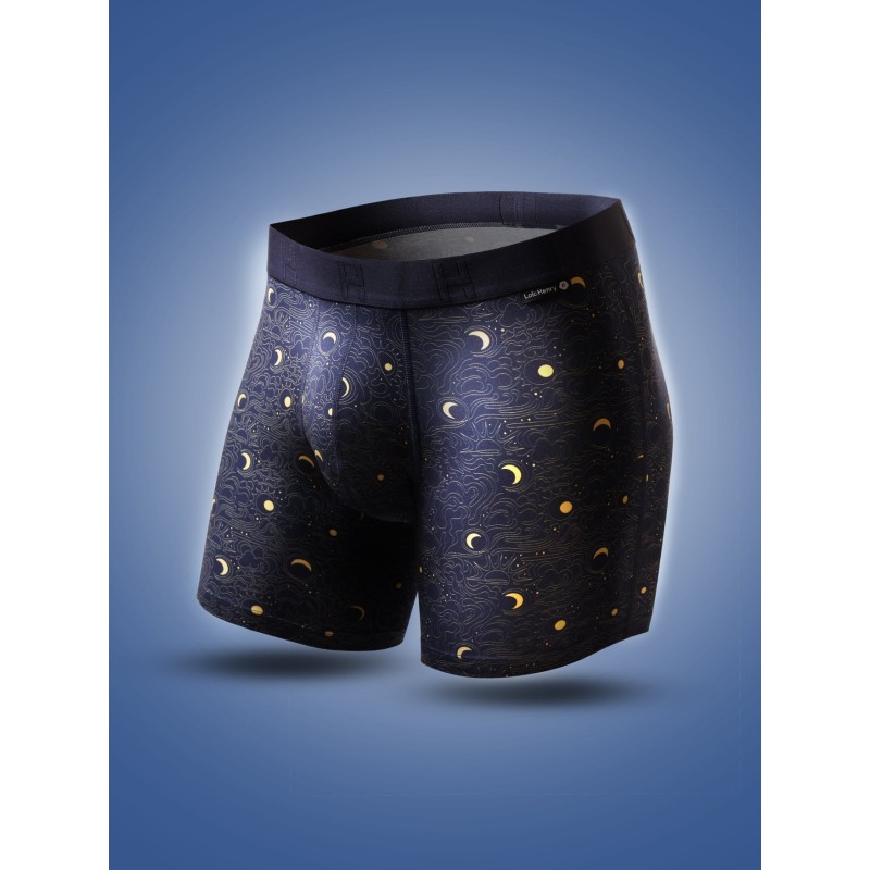 Boxer Loïc Henry MOONLIGHT - Lyocell Coton Voûte Céleste Étoilée Bleu