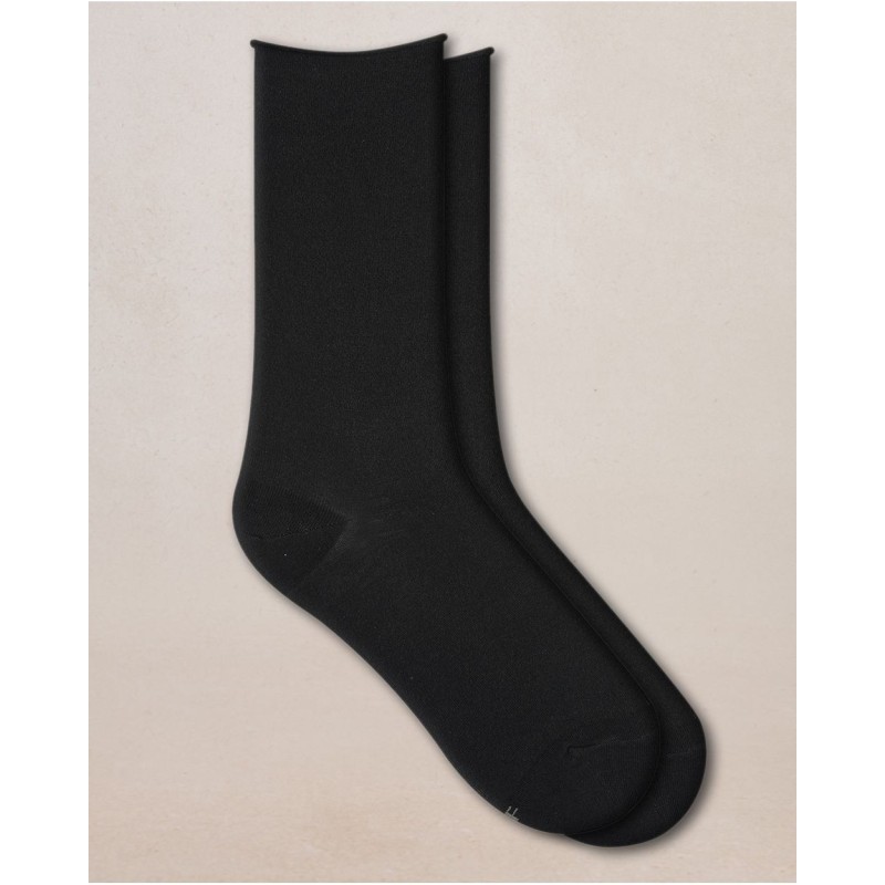 Chaussettes veloutées coton bord roulé – Bleuforêt