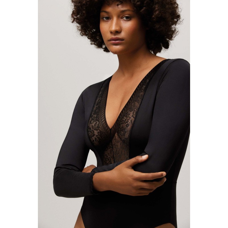 Body manches longues col en V Ysabel Mora