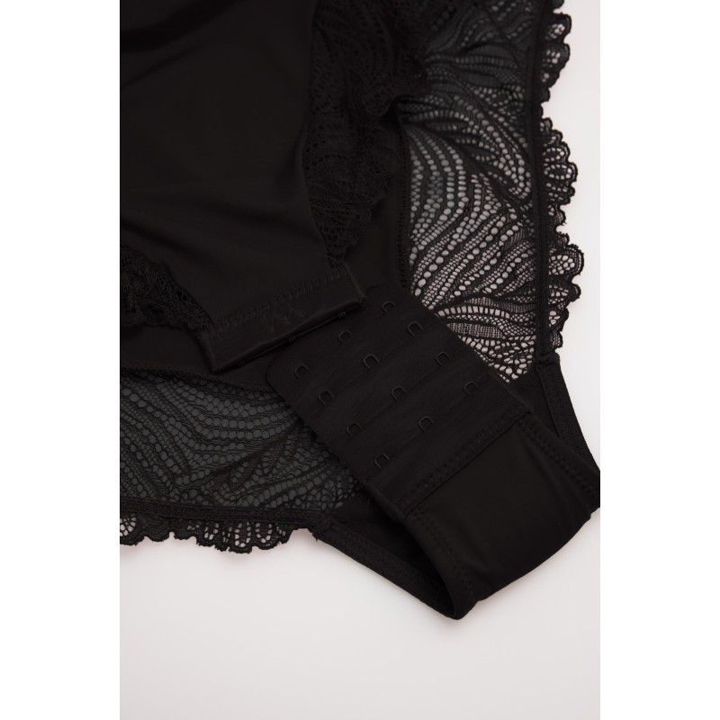 Body noir à manches longues dos ouvert noir – Ysabel Mora