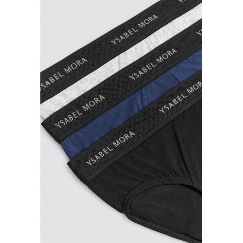 Pack 3 slips basiques unis homme