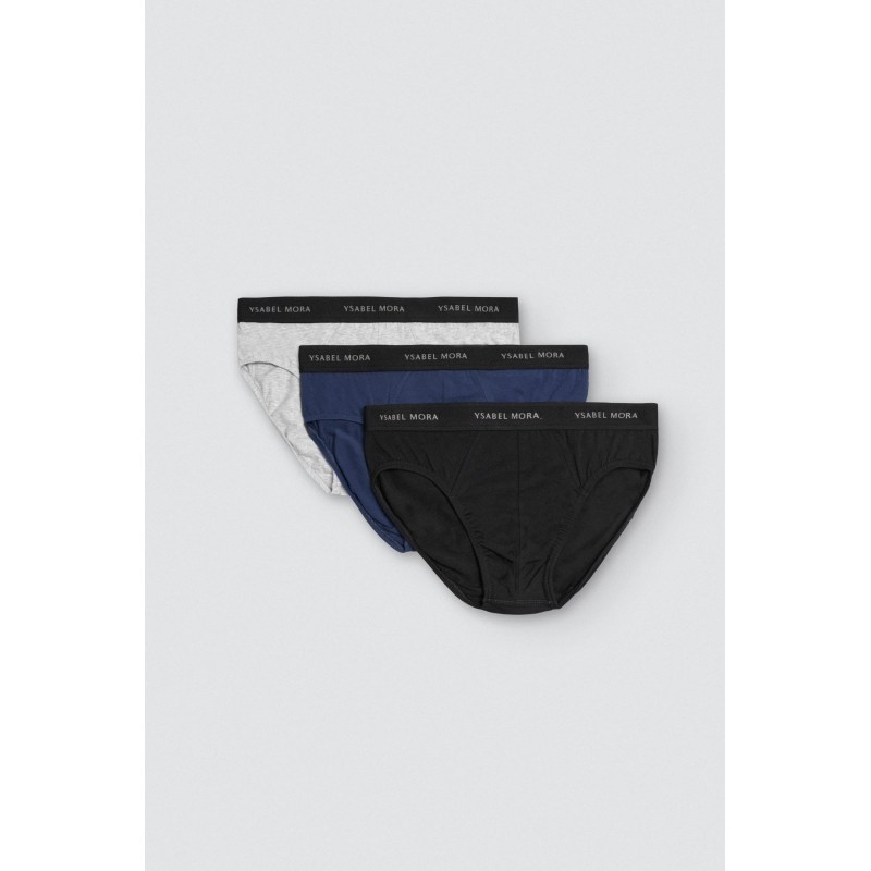 Pack 3 slips basiques unis homme
