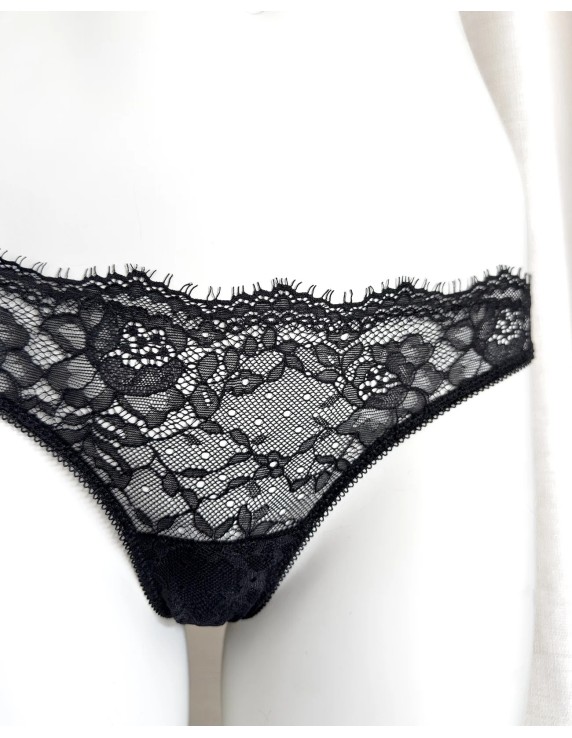 Culotte brésilienne dentelle noire Daphne – Lingerie féminine raffinée