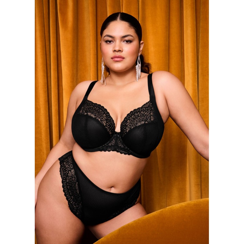 Soutien-gorge Elomi Tiernie noir dentelle stretch – lingerie Félicià Intima