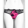 Culotte brésilienne Black Rose Precious – satin rose et dentelle noire
