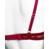 Soutien-gorge non rembourré dentelle bordeaux florale