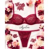 Soutien-gorge non rembourré dentelle bordeaux florale