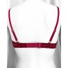 Soutien-gorge non rembourré dentelle bordeaux florale