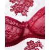 Soutien-gorge non rembourré dentelle bordeaux florale