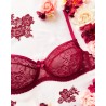 Soutien-gorge non rembourré dentelle bordeaux florale